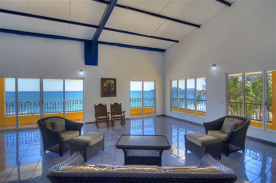 Views from the sitting room with 20 foot ceilings