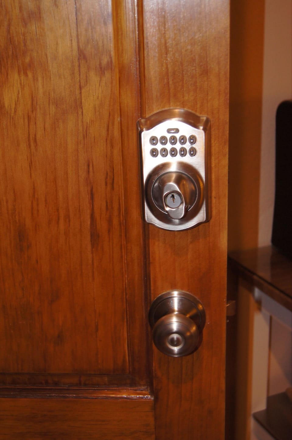 Solid Core Doors Feature Electronic Keypad Entry.