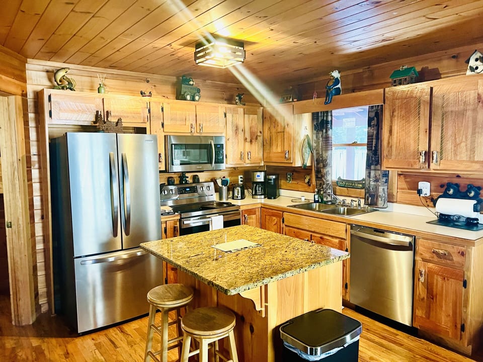 Open kitchen with upgraded appliances