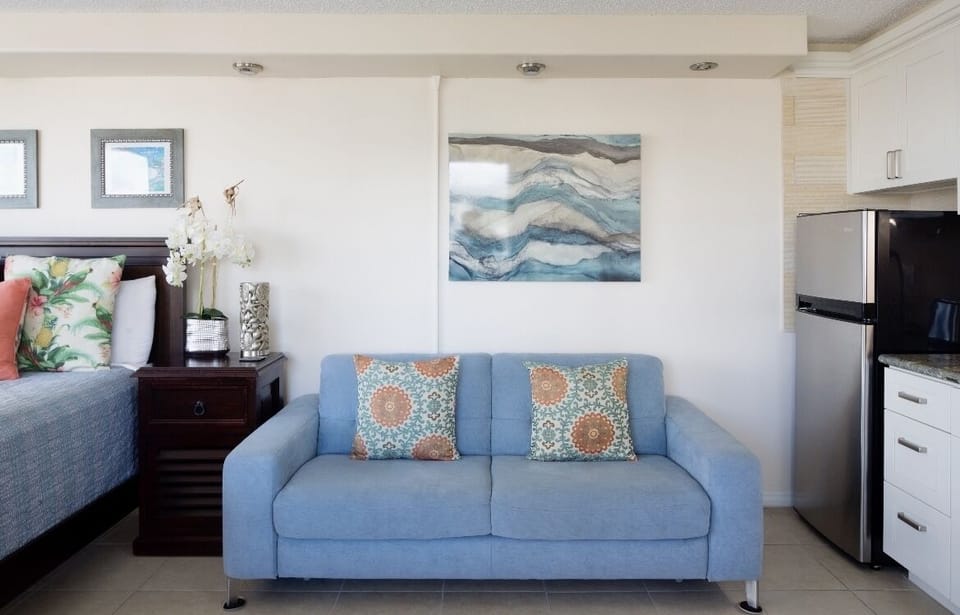 Sofa bed that opens to a queen size bed.