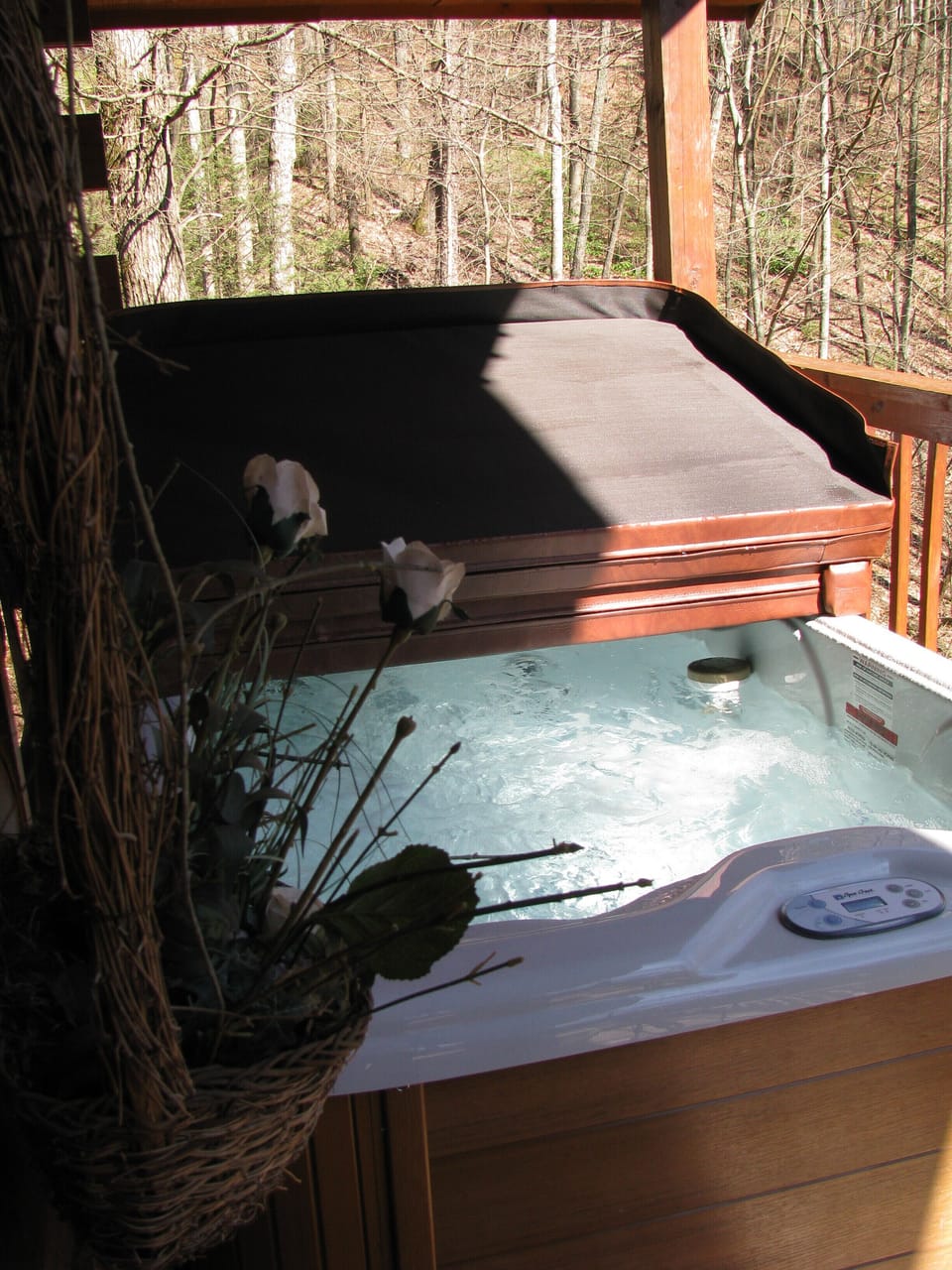 new hot tub provides 450+ jets of hydro-therapy. swim suit optional VERY PRIVATE