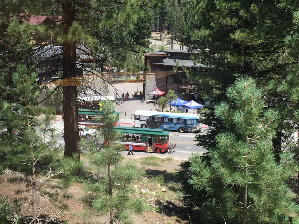 View off balcony of Gondola station and village.