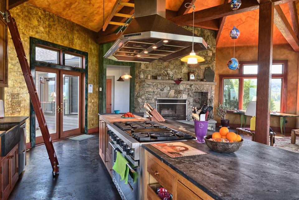 Kitchen island with stove/grill