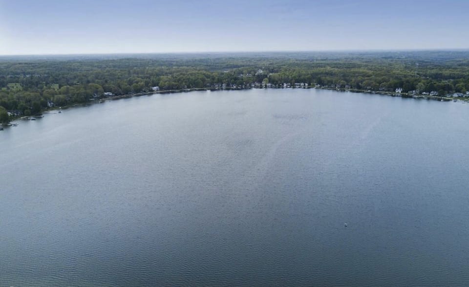 aerial view of lake