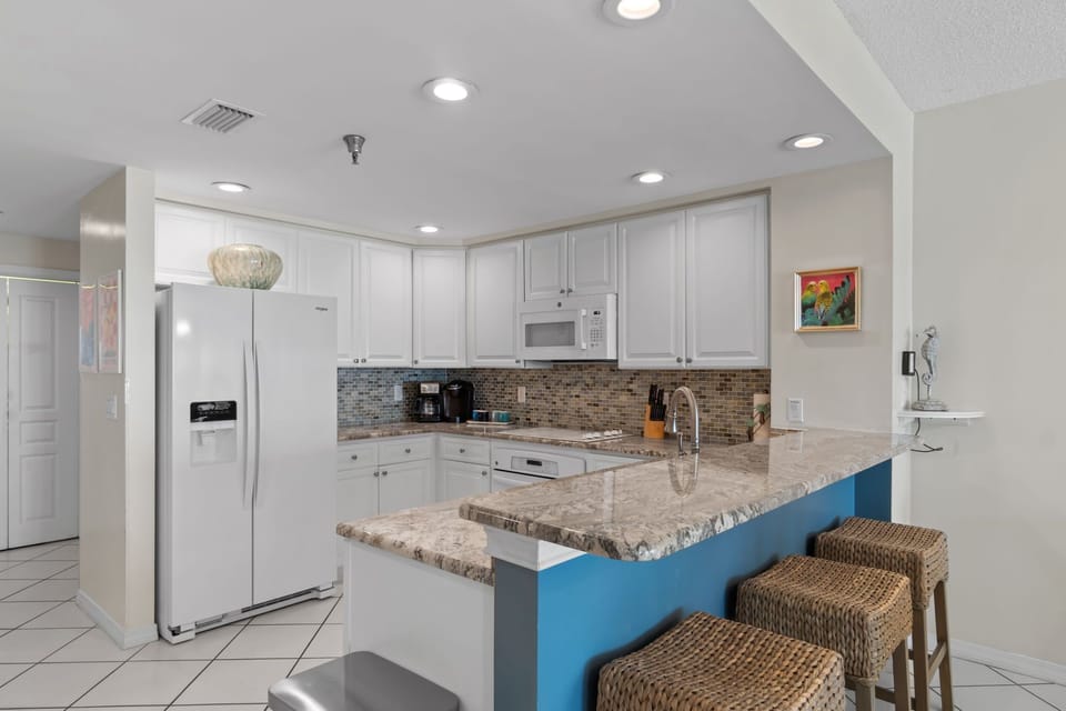 Plenty of space at this kitchen Island to entertain.