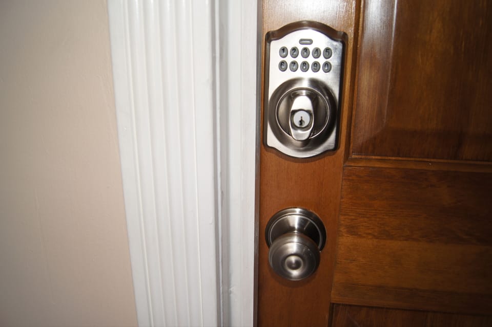 Electronic Keypad Entry Lock. No Keys to Misplace or Lose!