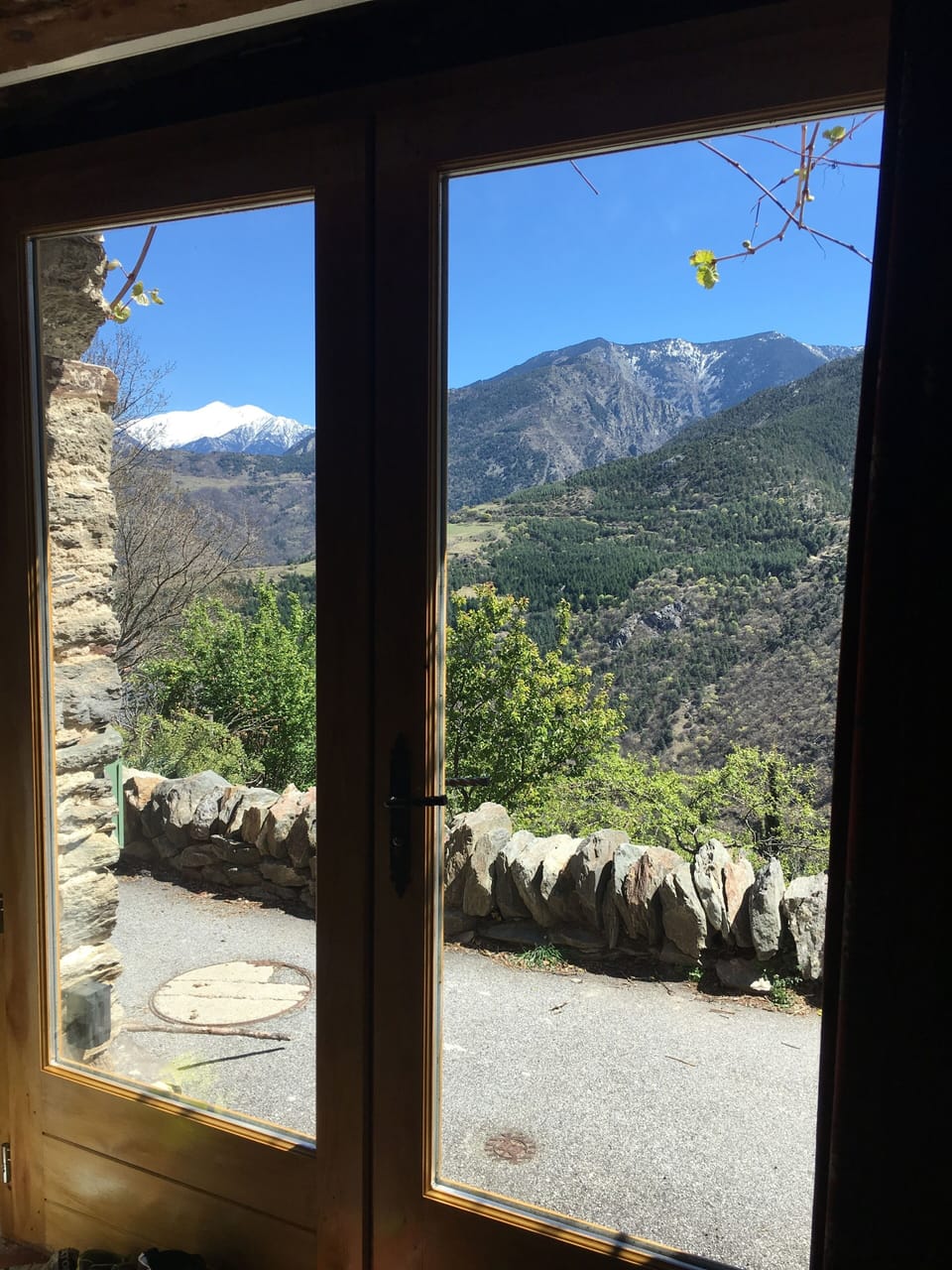 view of Canigou from kitchen/living area window