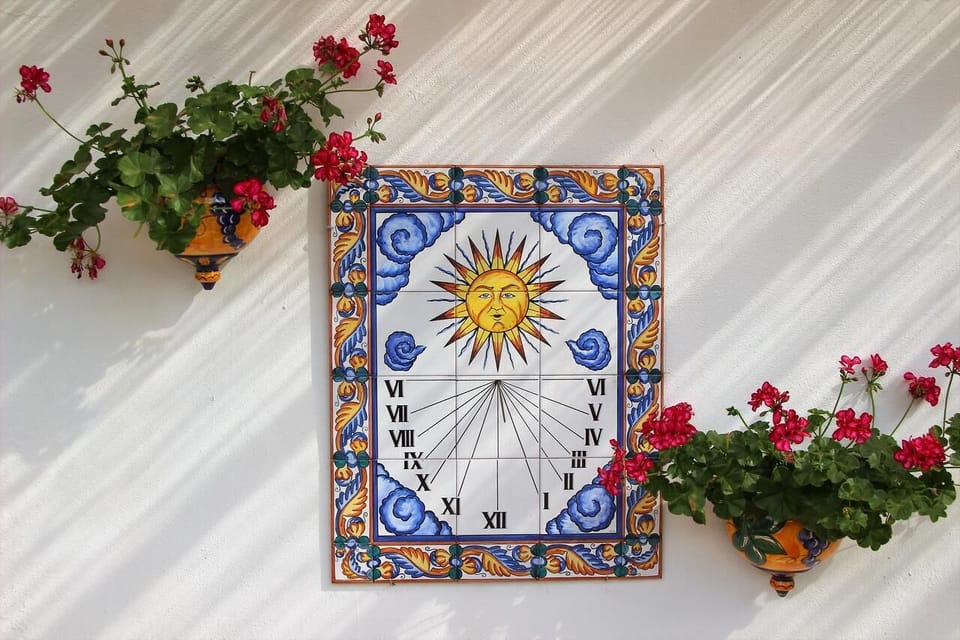Sun dial outside Studio Velez entrance