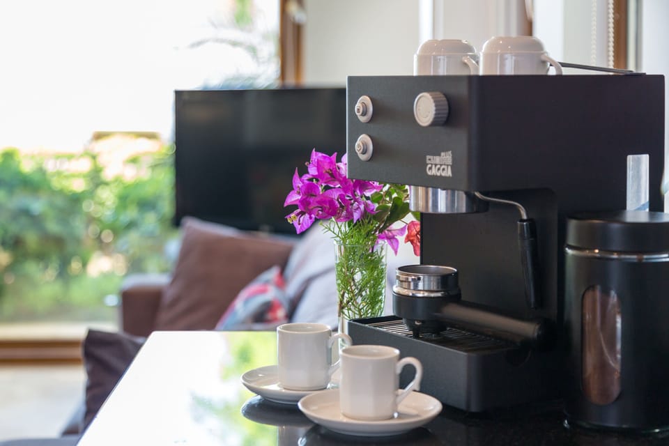 Enjoy the morning coffee from Gaggia coffee machine.