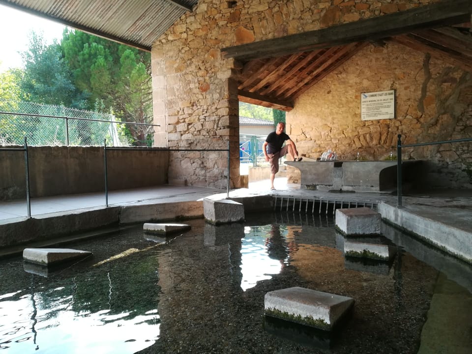 Alet le bain where we bath and collect the mineral water for good health