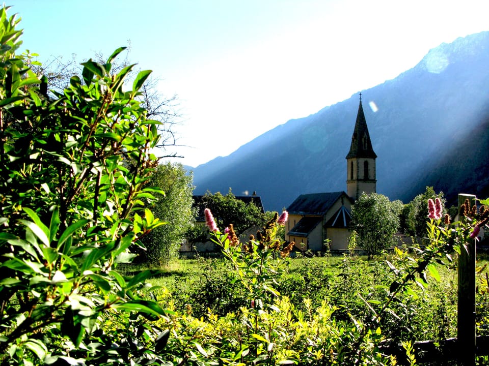 view of church from garden