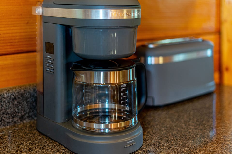 KitchenAid coffee maker, KitchenAid toaster and everything else needed to host