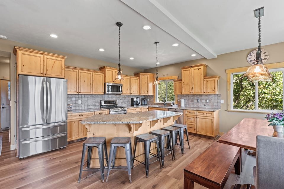 large chefs kitchen for entertaining and hanging out