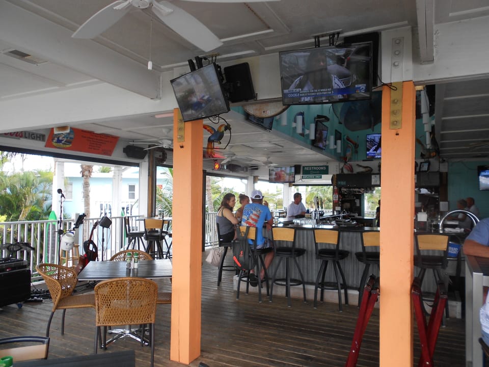 Pete's Upper Deck bar. Live entertainment and great happy hour specials.