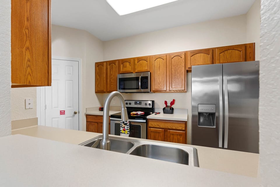 Spacious kitchen for breakfast at the condo.