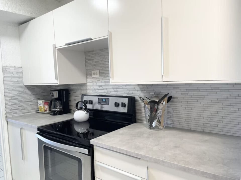 Fully equipped kitchen with modern appliances