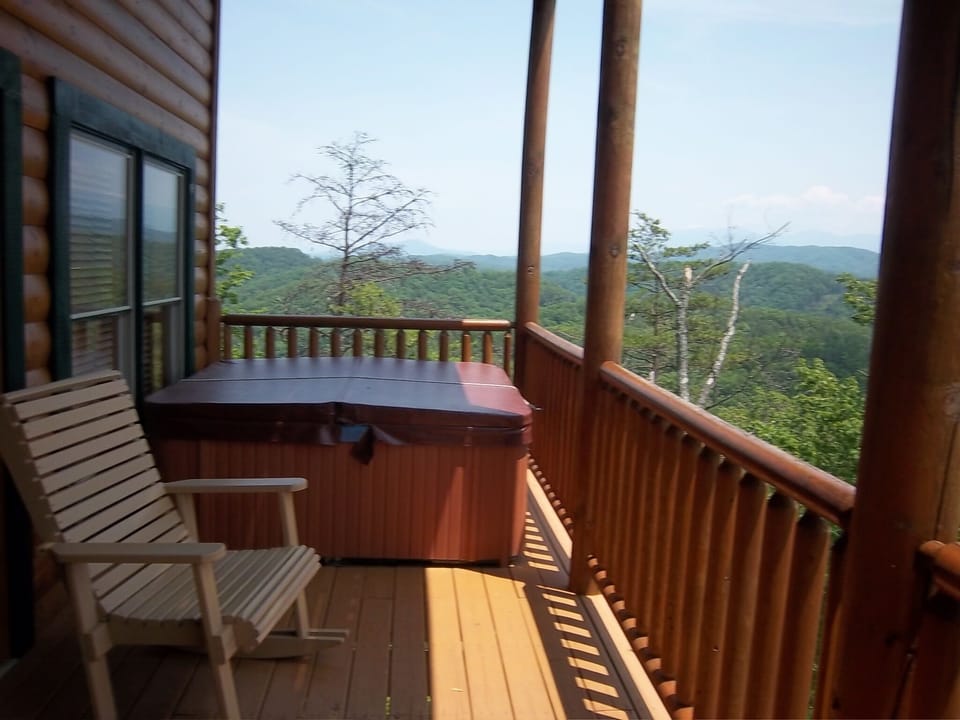 Hot tub on Lower level Deck. Great place for the younger adults to hang out and have their own space