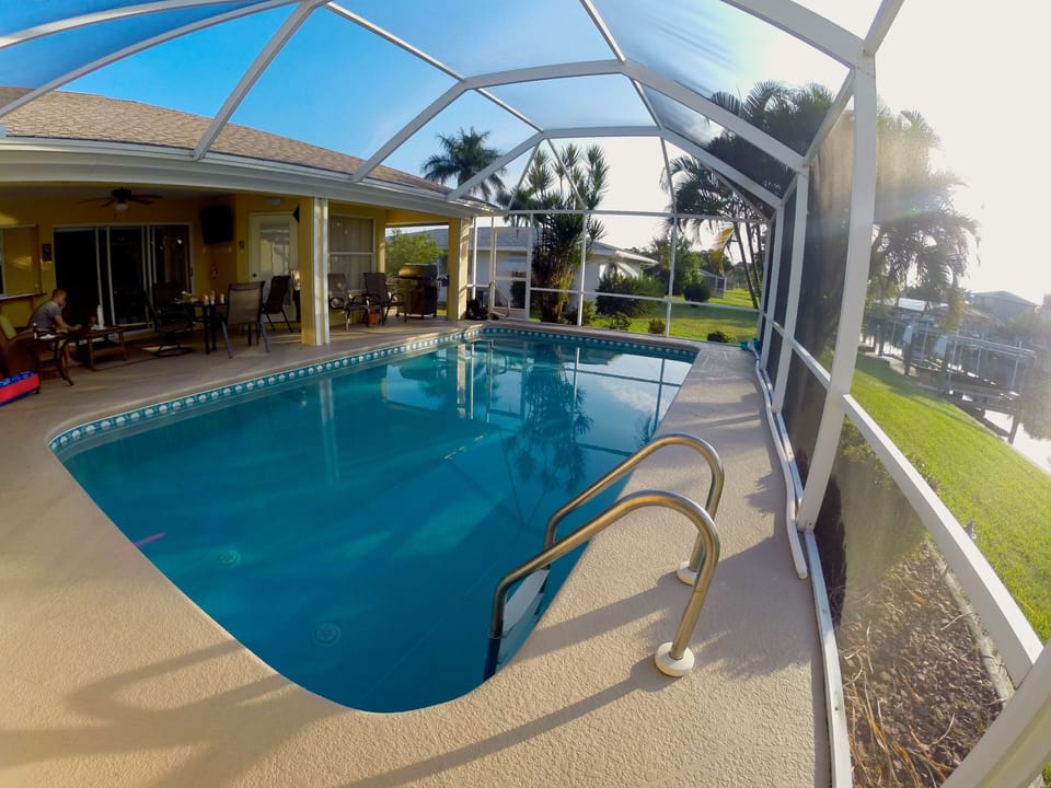 The large pool makes it easy for the whole family to enjoy.