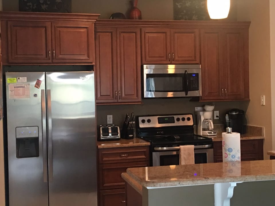 View of new kitchen cabinets with soft close doors and drawers 
