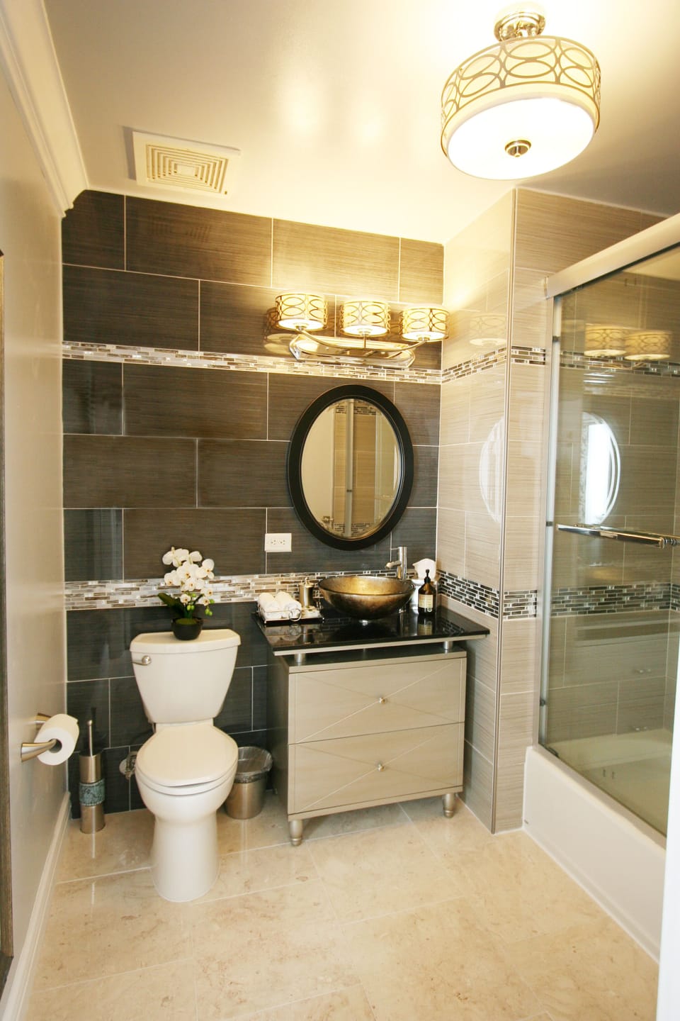 fully remodeled spotless modern bathroom