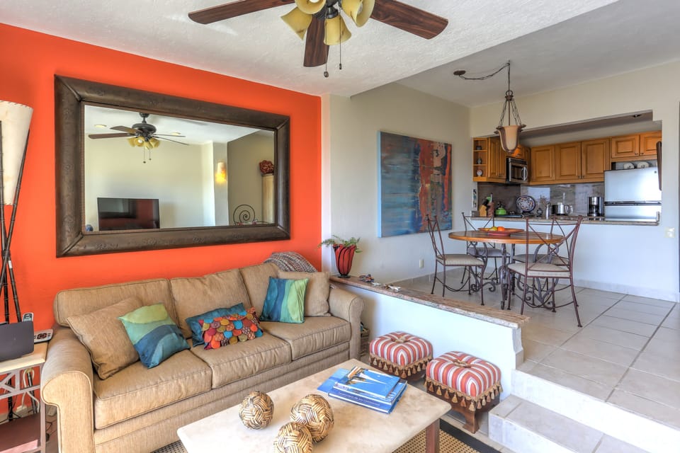 Decorated with colourful traditional Mexican artifacts and design