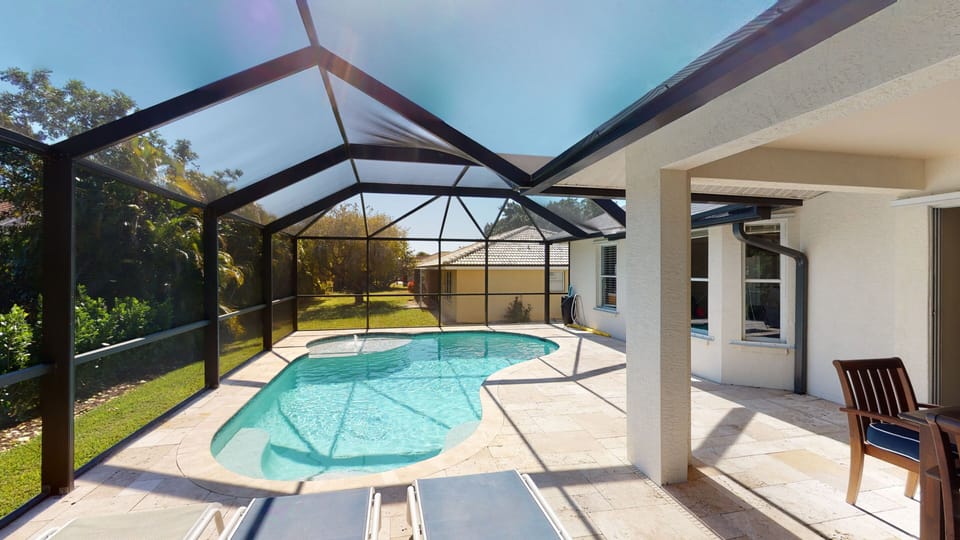 Pool area faces SW - plenty of sun!
