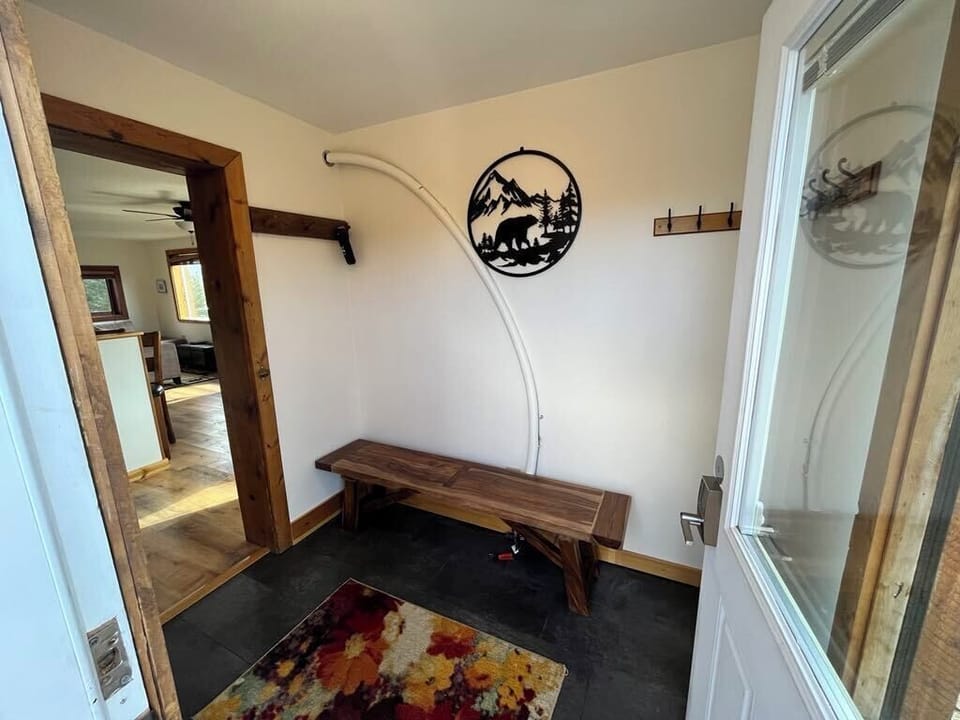 spacious entryway with room for coats and shoes