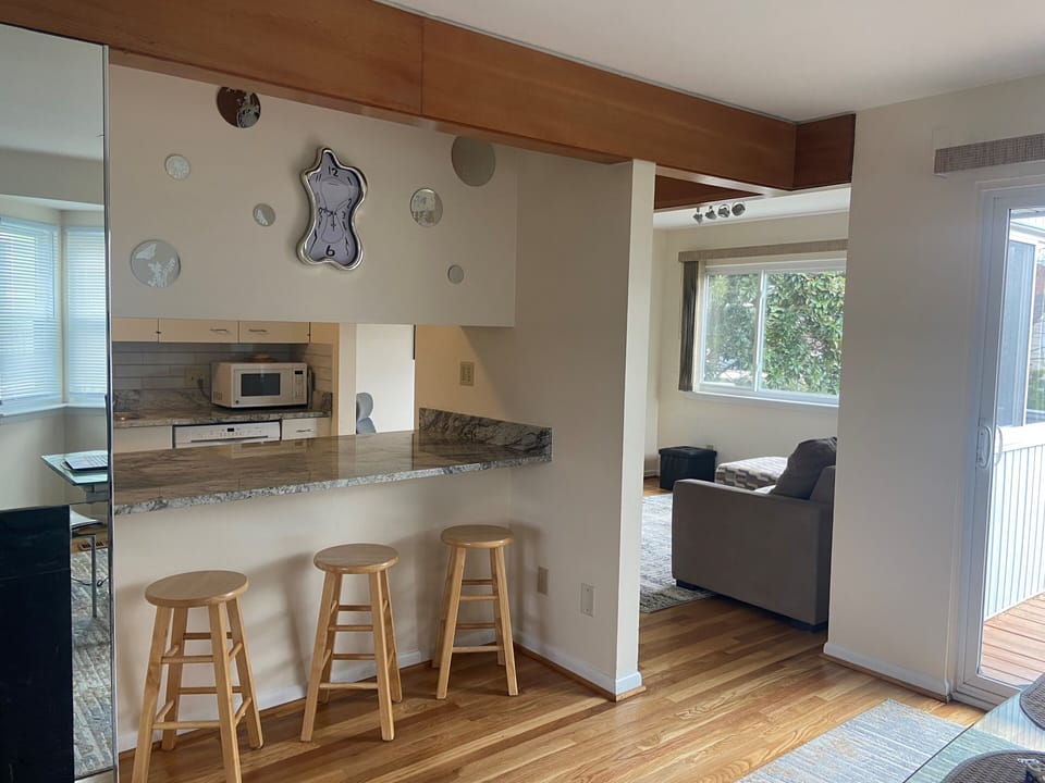 Kitchen bar seating — perfect for morning coffee or evening drinks