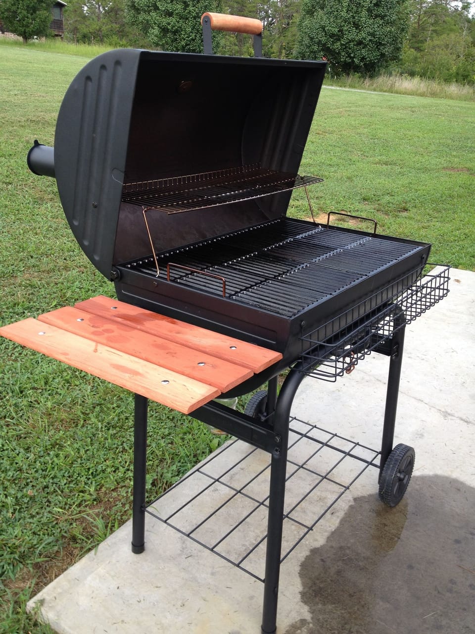 outside charcoal grill