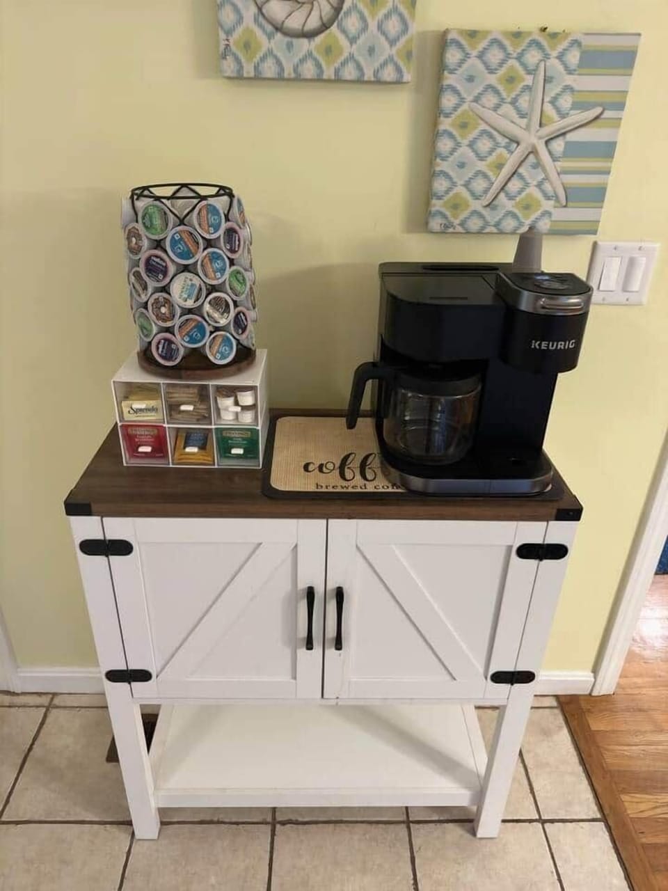 Start your mornings right with a freshly brewed cup of coffee from our easy-to-use coffee maker, perfect for slow mornings or a quick caffeine fix before exploring Cape Cod.