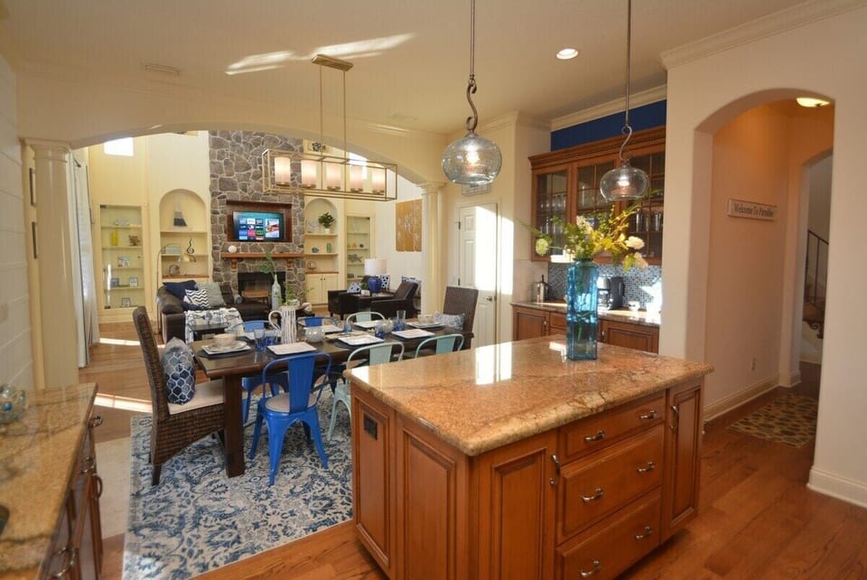 kitchen and dining room