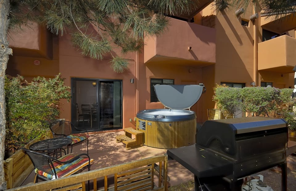 back patio w/private hot tub