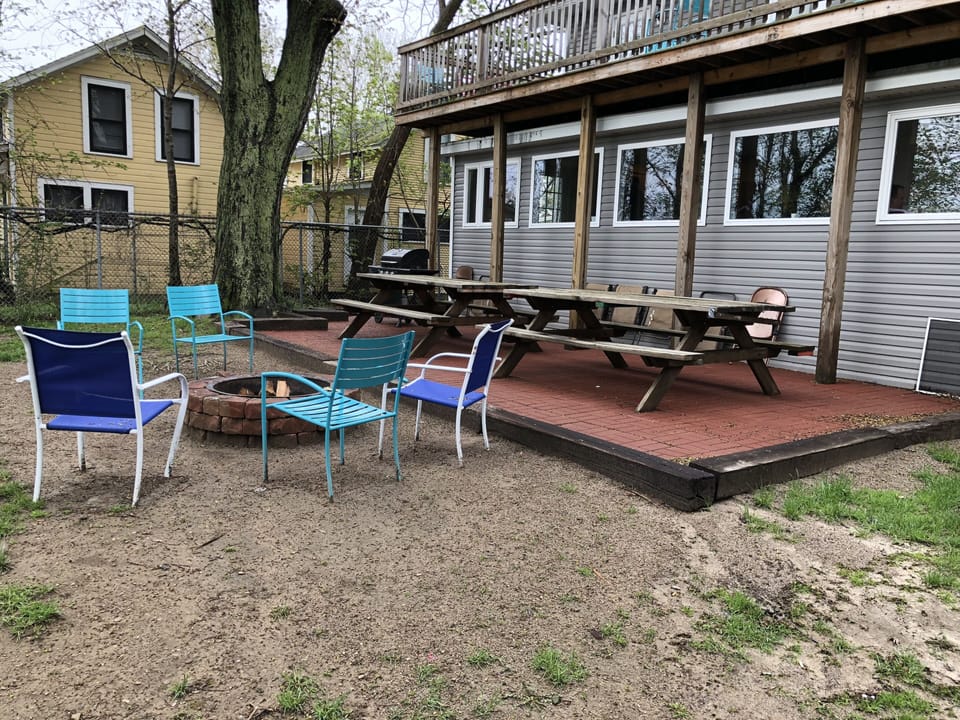 Lower Patio with Wood Fire Pit.  Wood Provided