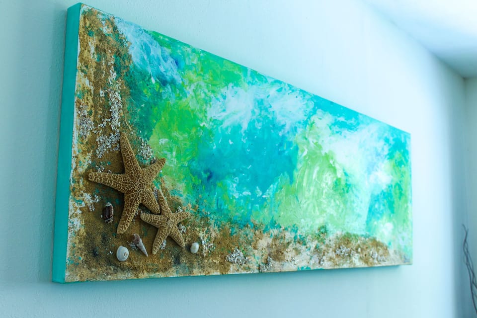 Original, one-of-a-kind artwork decorates the cottage!