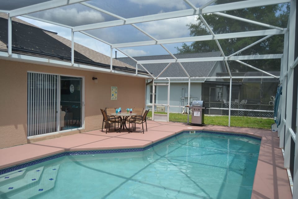 Enjoyable pool that heated by both solar and a heat pump