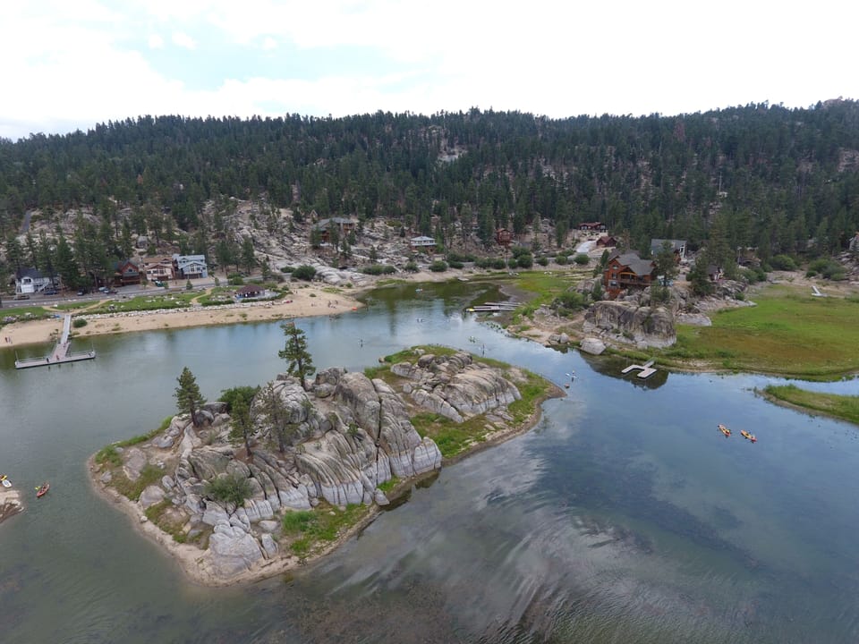 aerial view of lake