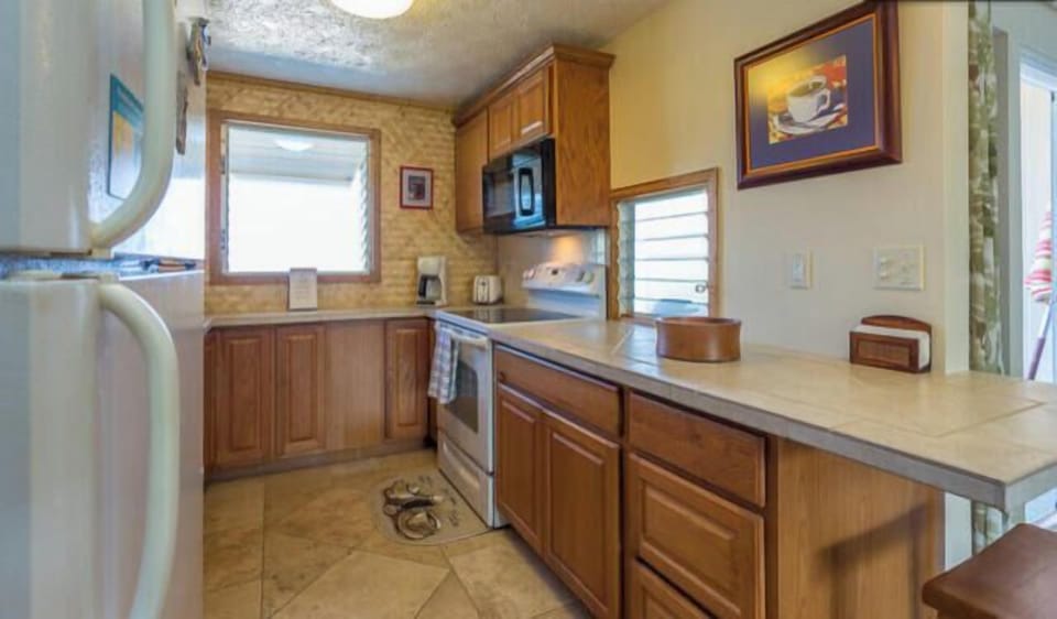 View of the kitchen.