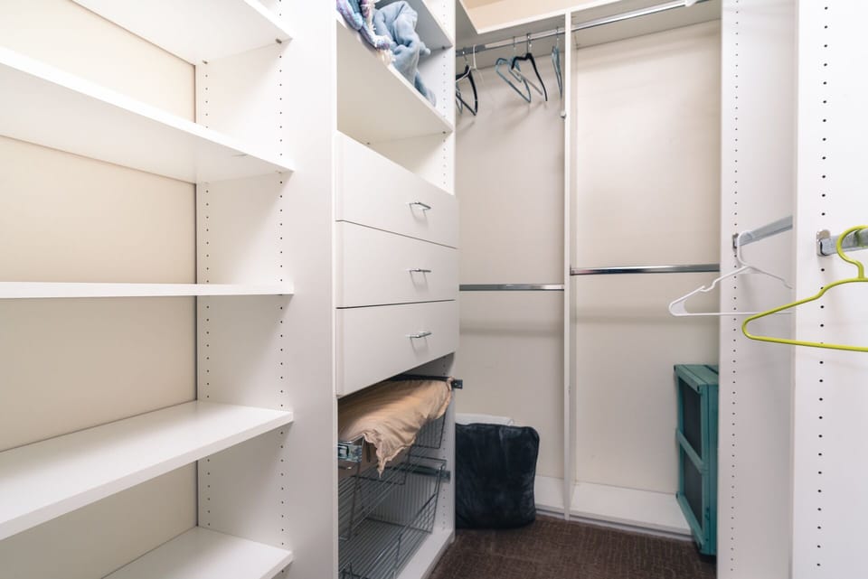 Master bedroom walk in closet