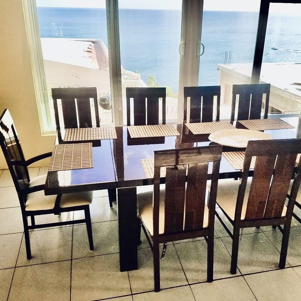 Dining room with fabulous view of the Caribbean Sea