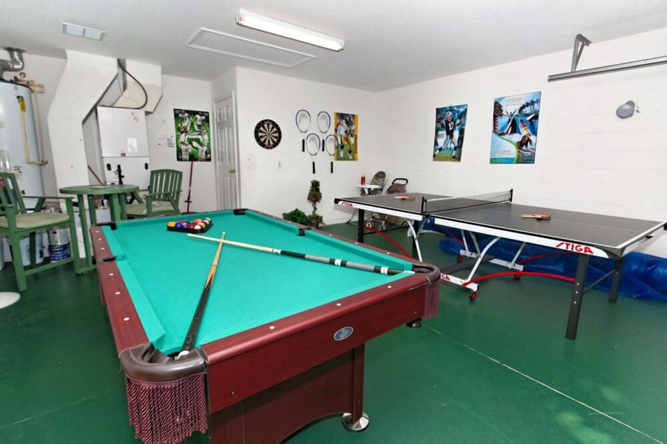 Tuscan Villa Game Room, with Pool Table, Ping Pong Table, Dart Board