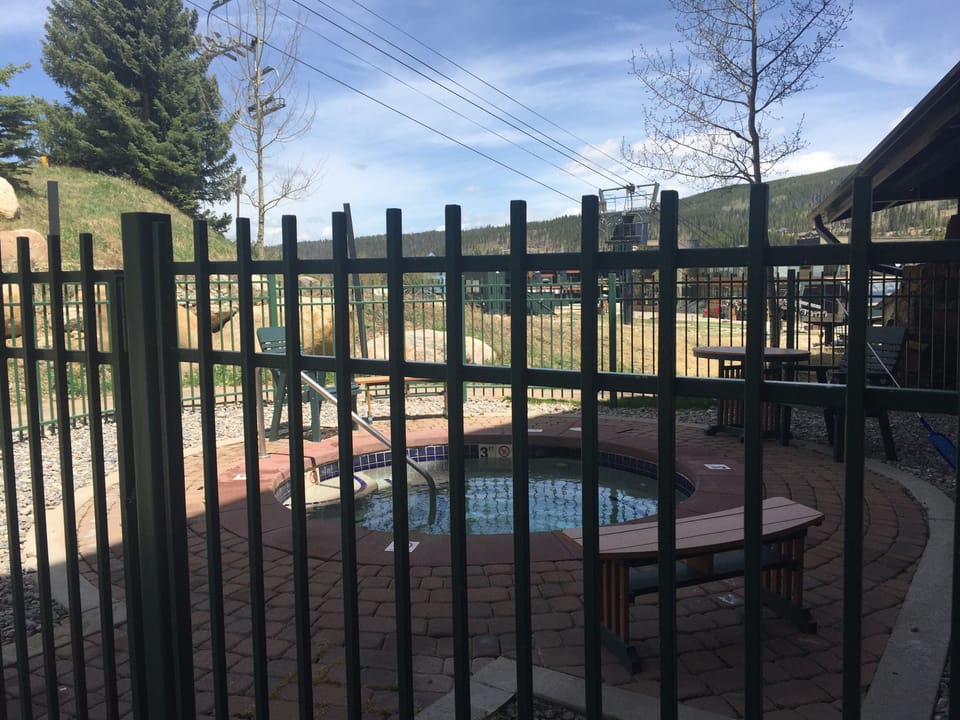 Hot tub - or just the place you take skis on or off!