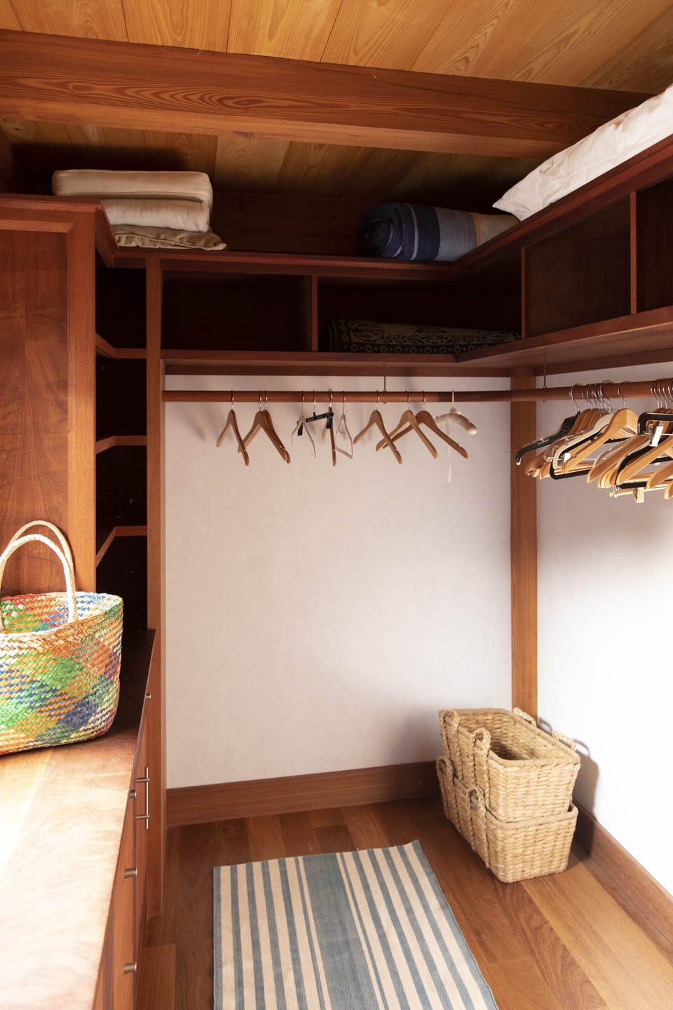 Walk in closet in the Master house, plenty of hanging room and shelf space