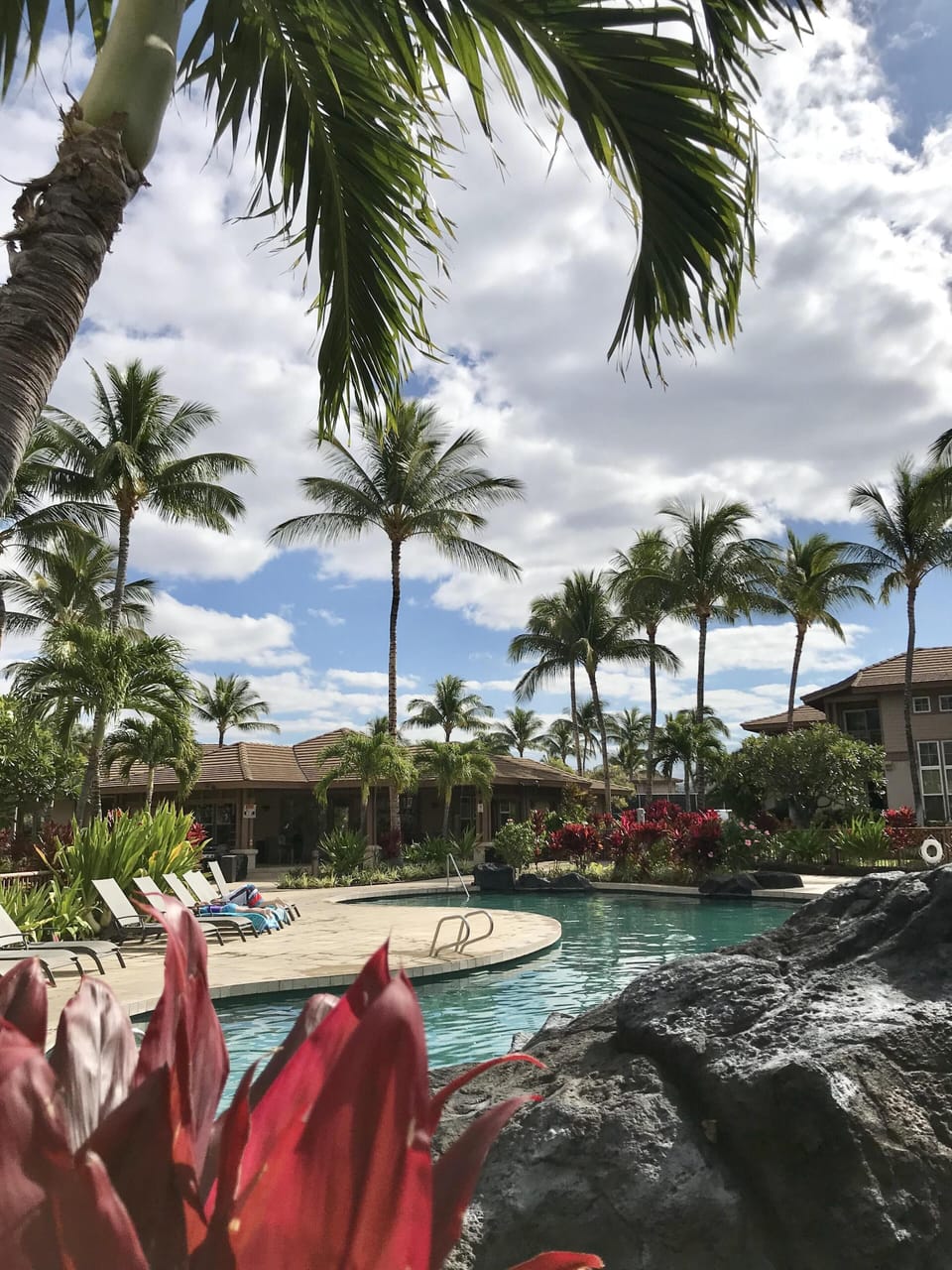 Pool with a shallow wade in area for kids. 