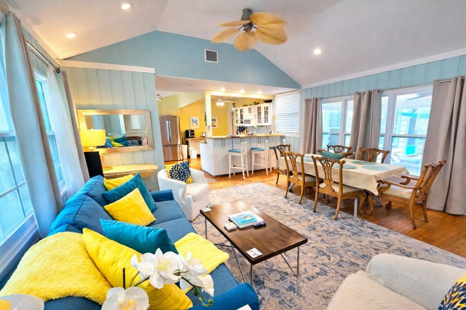 Living room looking out to private patio