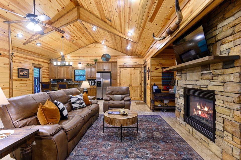 Living Area with Seasonal Fireplace
