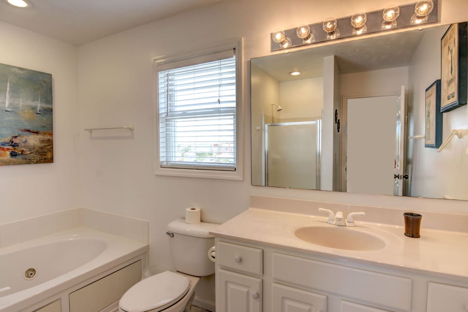 Downstairs King Suite with a large private bathroom 