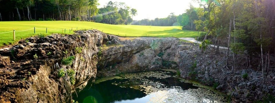 Cenotes are natural part of this golf course.