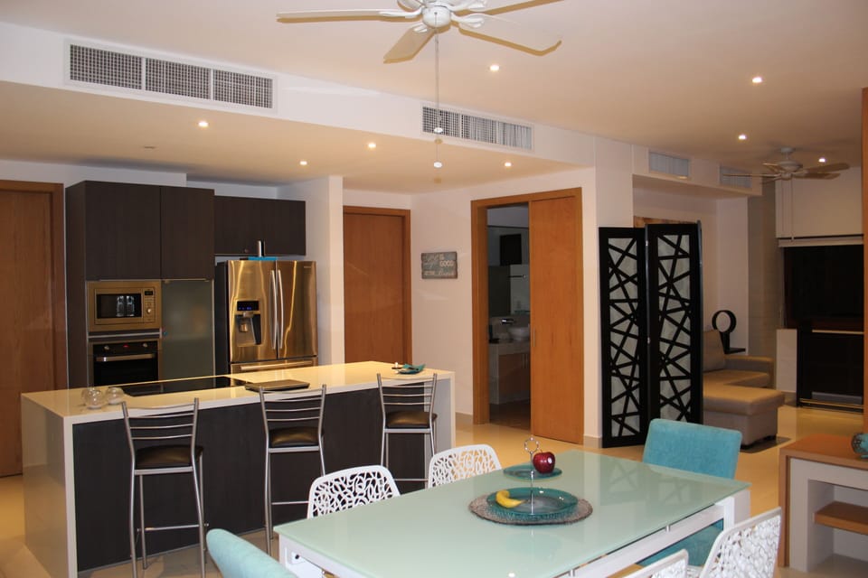 The kitchen and front door...
