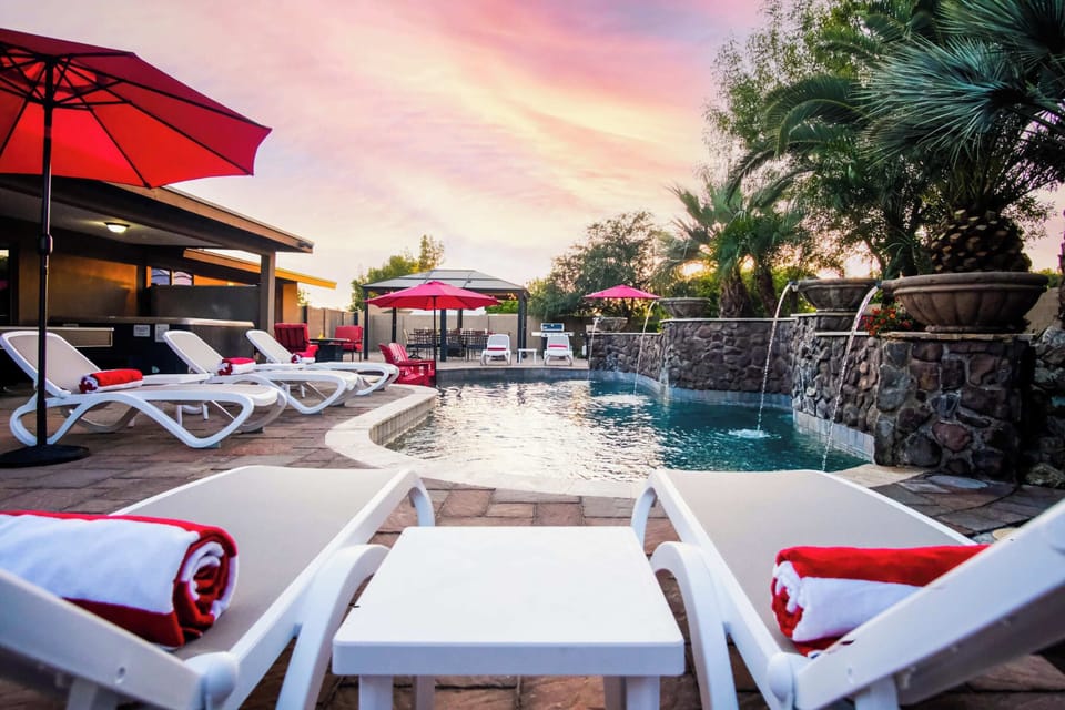 Beside the Pool for Early Evening Gathering