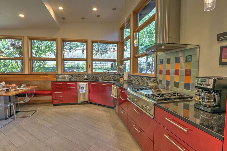 Gourmet kitchen with gas stove